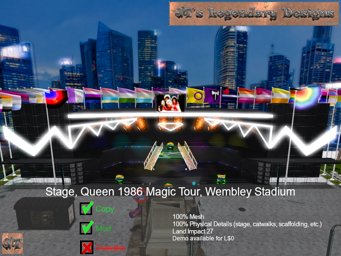 Second Life Marketplace JT s Stage Queen Wembley 1986 Second life marketplace jt s stage queen wembley 1986